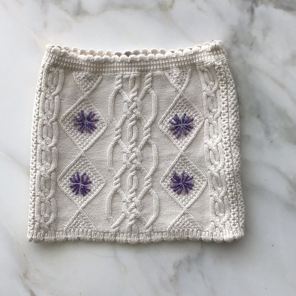 ZARA Embroidered Knitted Beaded Crop Tube Top - Picture 2 of 4